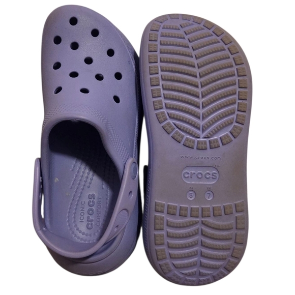 Crocs Classic Mega Crush Purple Slip On Rubber Platform Clog Women's Size 7 - Picture 8 of 8